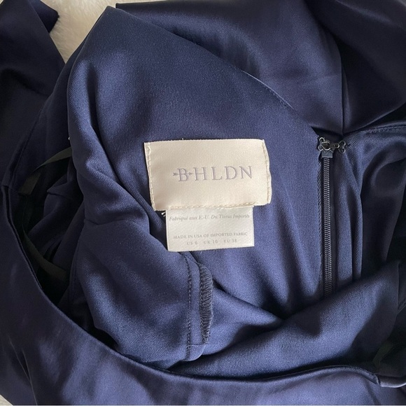 SOLD NWT BHLDN Mireya Navy Blue Ruched Sheath Dress Bridesmaid Formal Event Sz 6 - Picture 8 of 13